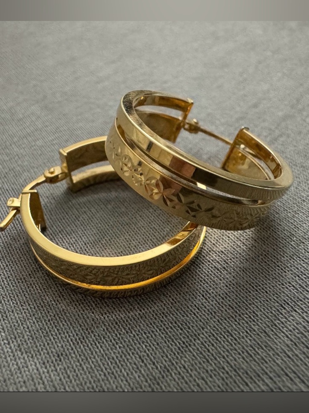 18karat REAL gold loop earrings